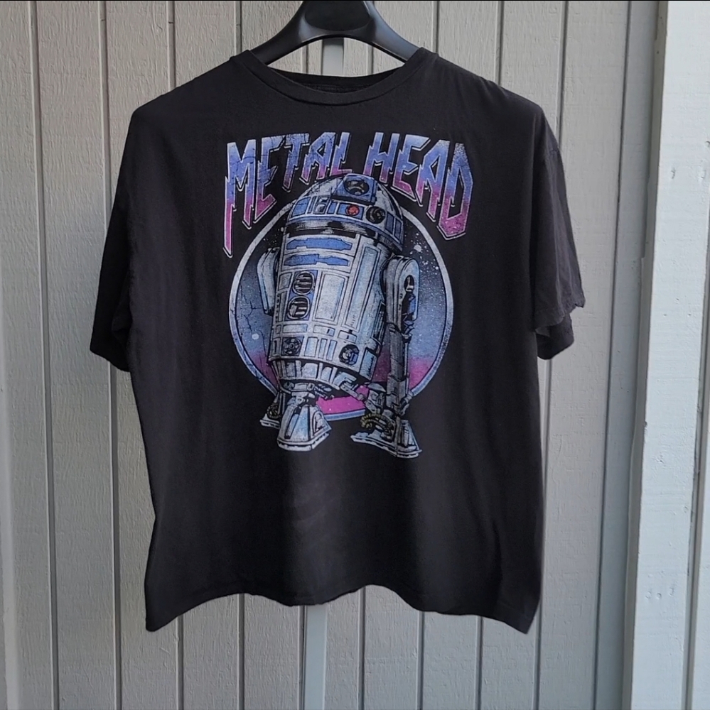 Star Wars Unisex Metal Head R2-D2 Graphic Tee Soft & Stretchy - Picture 5 of 10